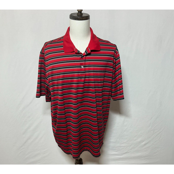Nike Tiger Woods Shirt Mens XXL Red Dri Fit Short Sleeve Performance Golf Polo - Picture 2 of 10